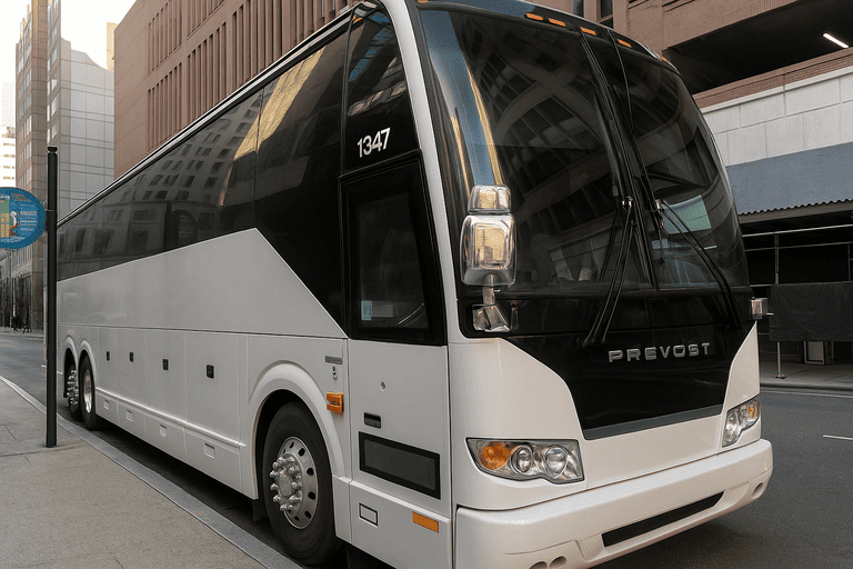 a Charter Bus Rental Allen coach bus