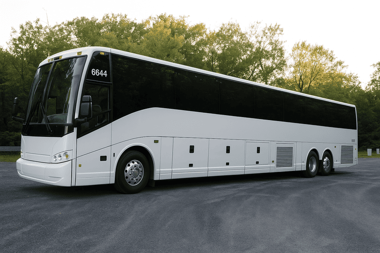 exterior of Charter Bus Rental Allen coach bus