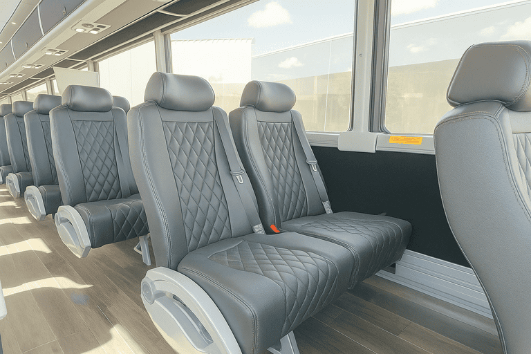 interior of Charter Bus Rental Allen charter bus